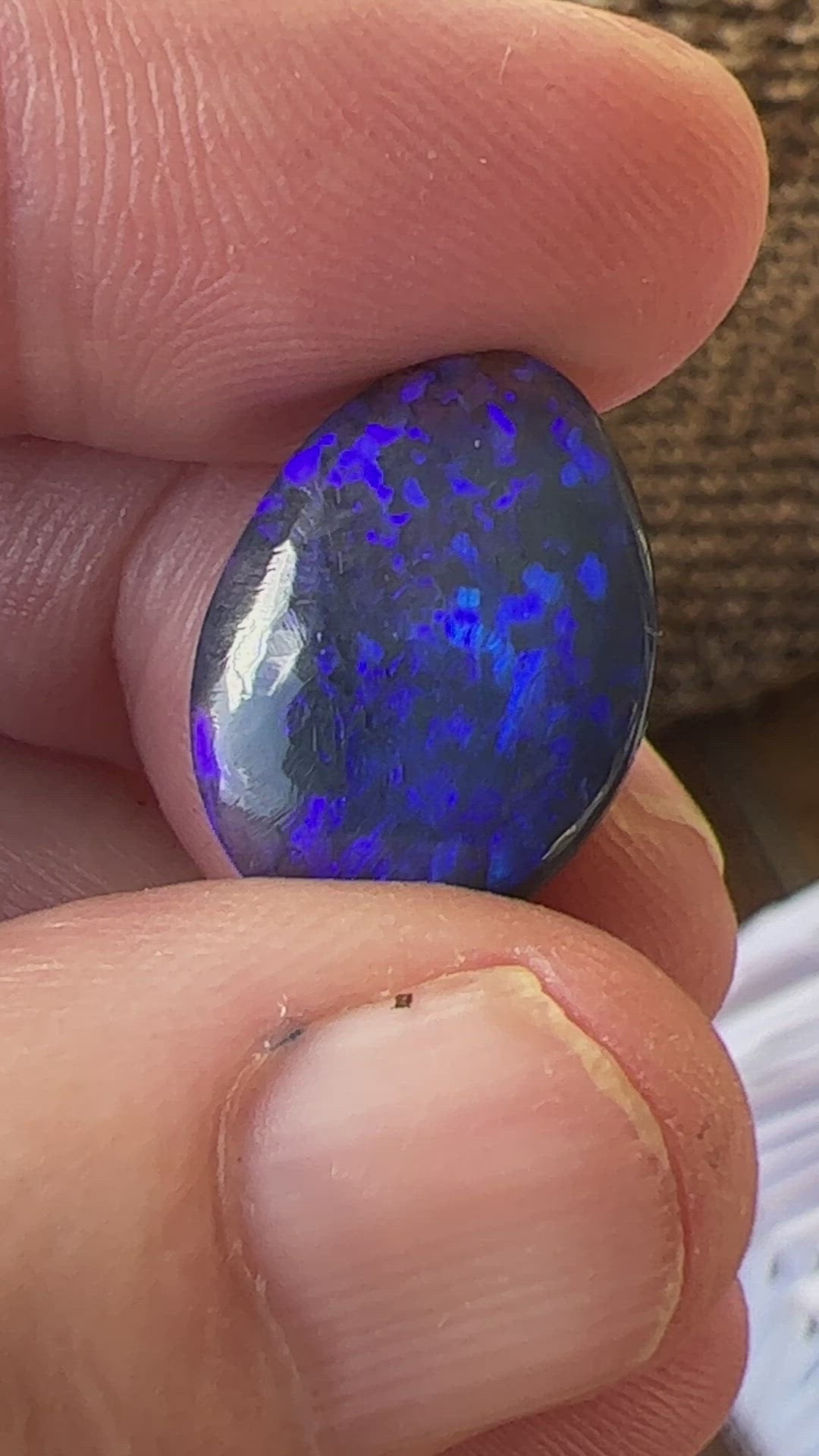 Beautiful blue black cut stone from Lightning Ridge. Originally from the Tunnel Rats and supplied by Phoenix Gems. Would make a perfect pendant.