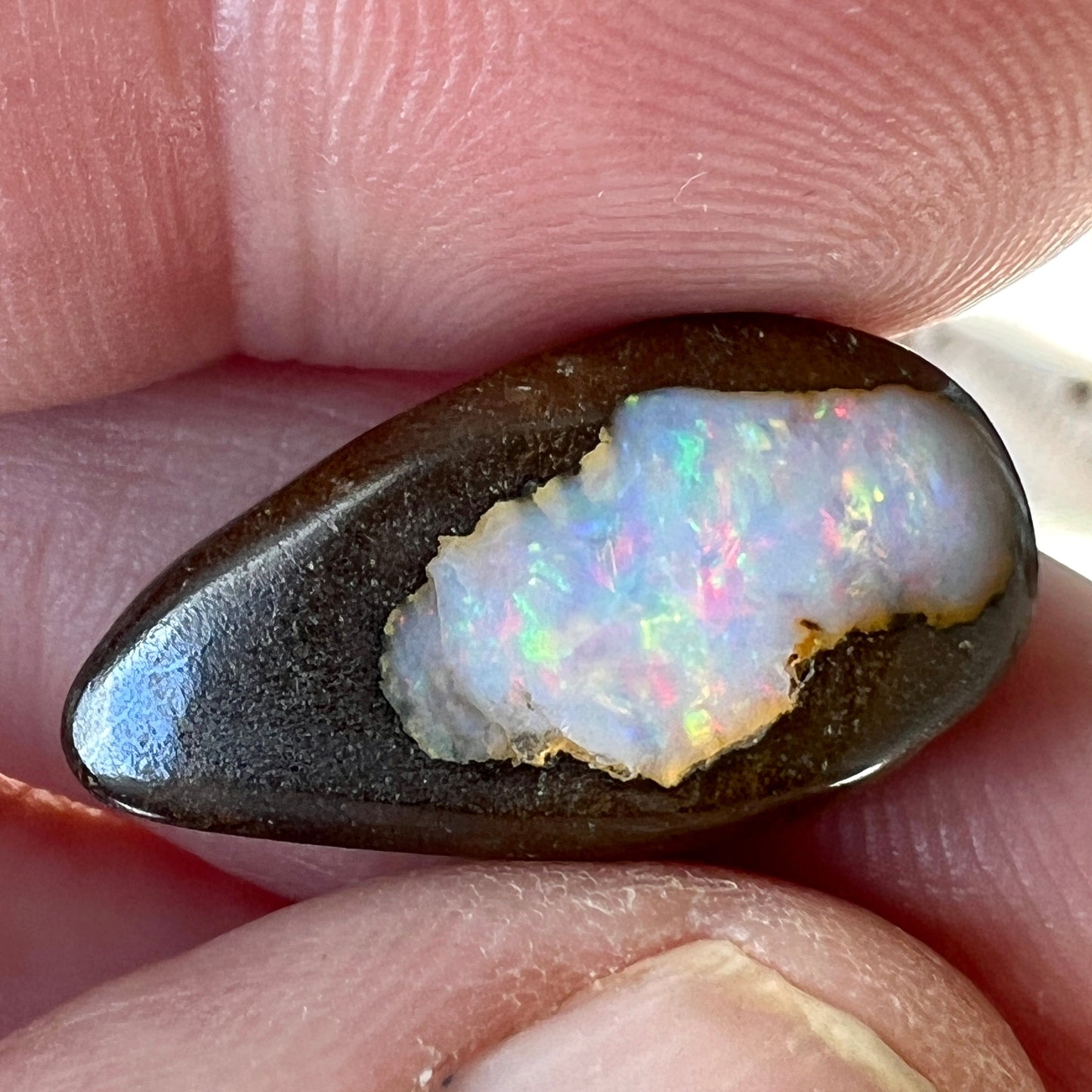 A wonderful Winton boulder opal, and what a pendant this would make! Lovely colours.