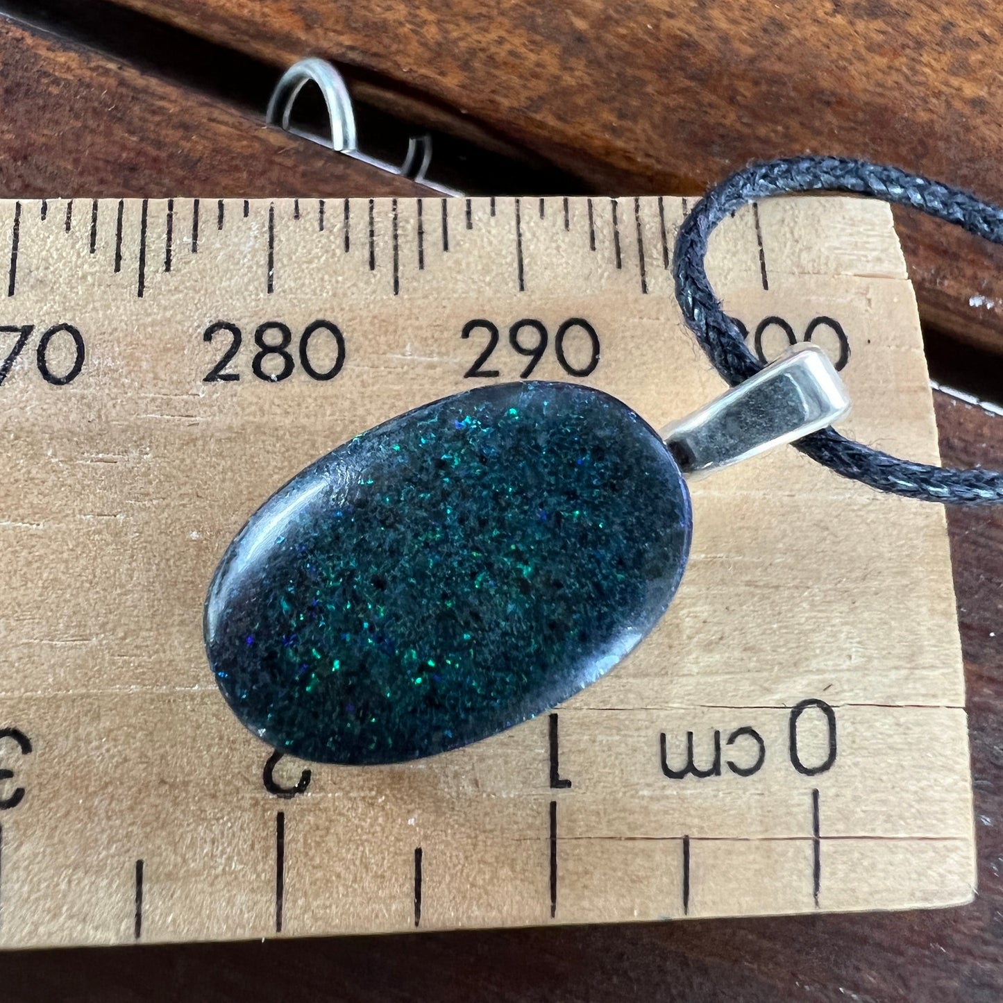 Andamooka Matrix opal pendant with great colours. Ready to wear.