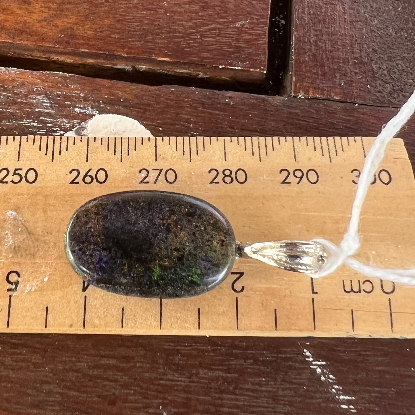 Andamooka Matrix opal pendant displaying lovely colours. Ready to wear.