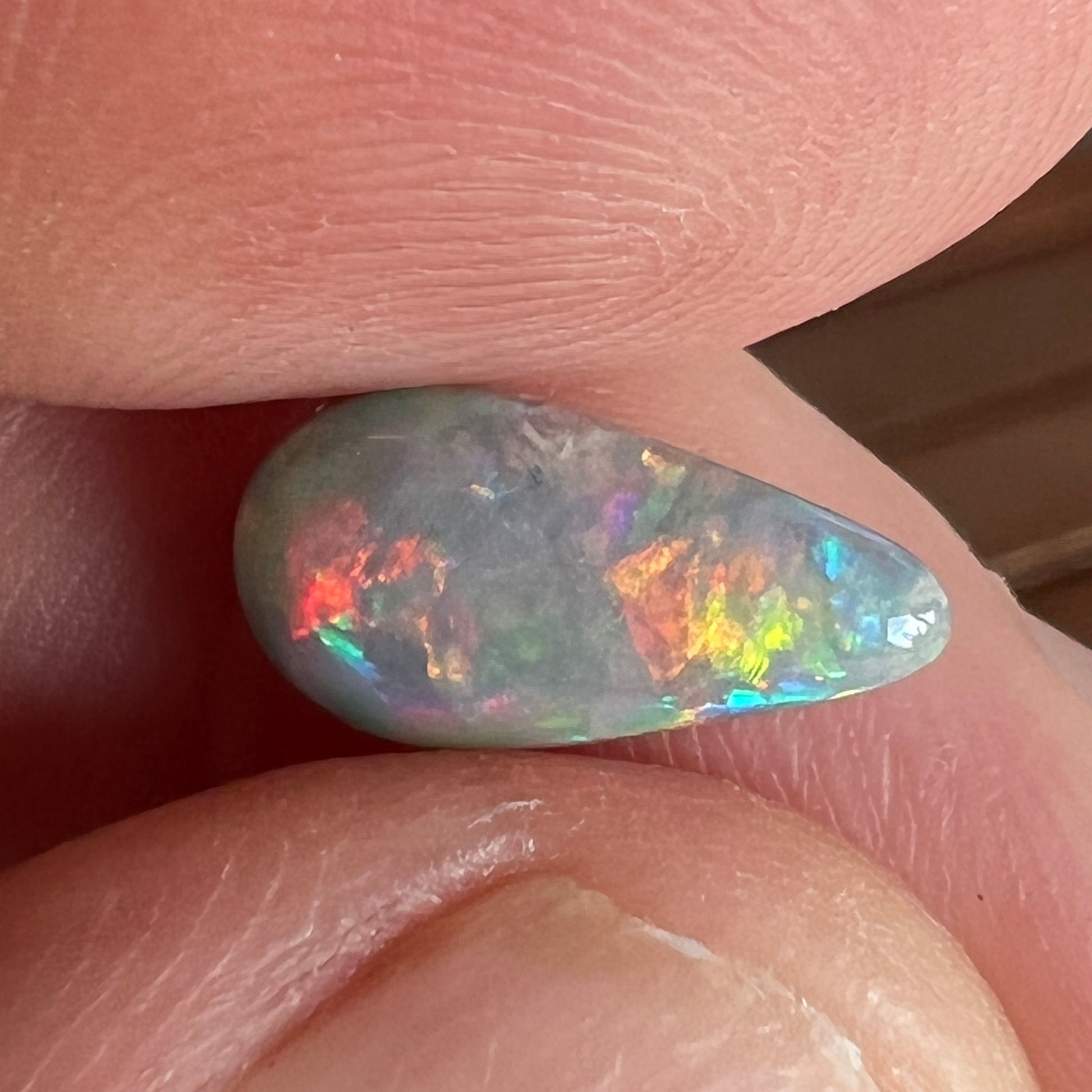 Rare Mintabie solid black opal. A perfect specimen displaying an impressive play of colour. Ready for that special person.