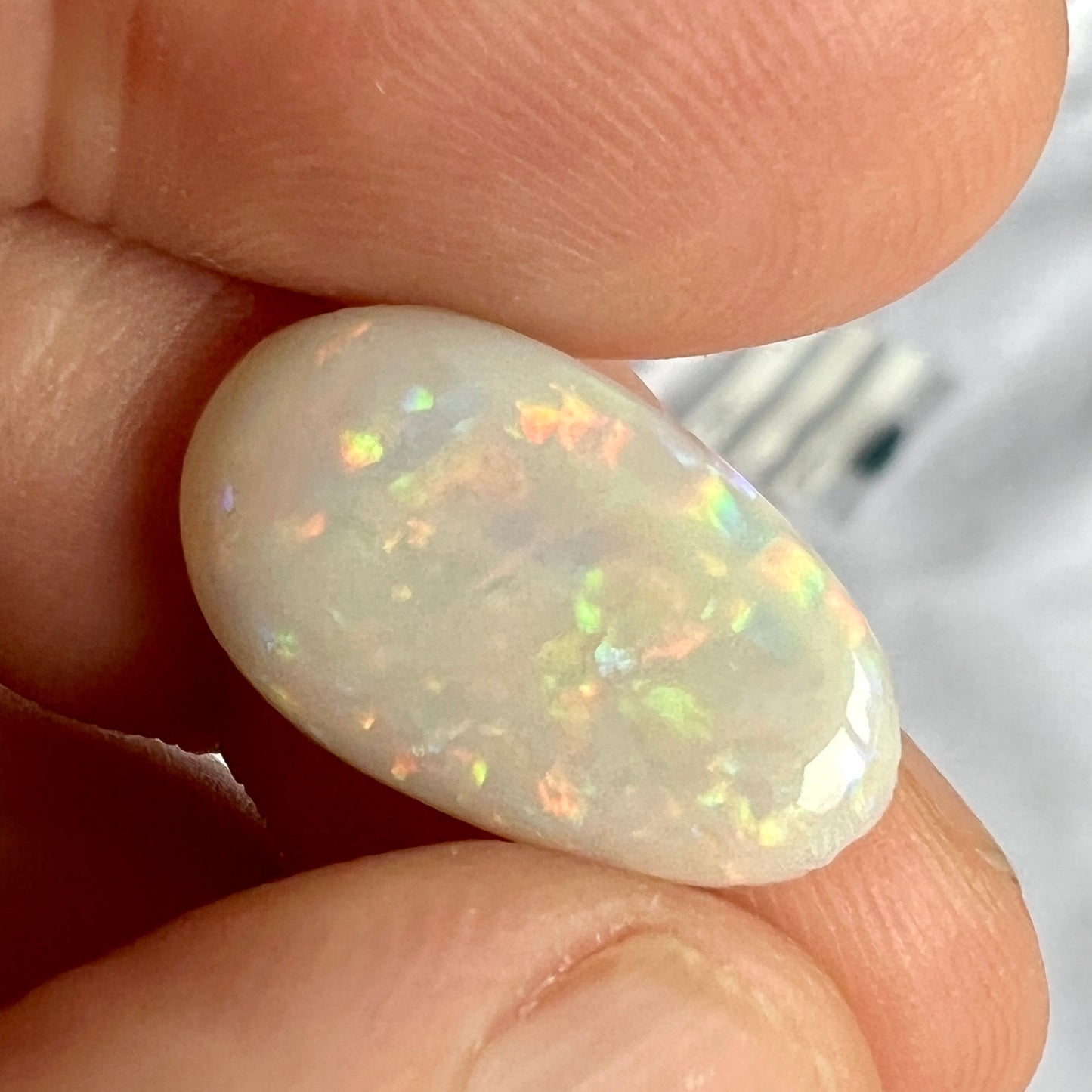 This awesome stone is cut and polished to perfection. From the outback opal mines of Grawin, near Lightning Ridge. Displaying a multitude of beautiful colours.