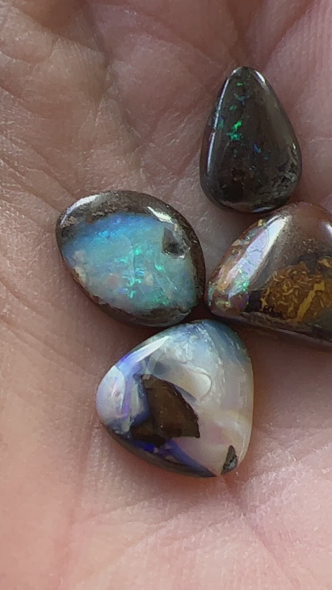 Four unique stones from Winton showing a range of lovely colours.
