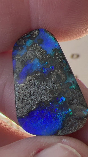 Stunning blues and greens in this great piece of boulder opal from Winton, Queensland.