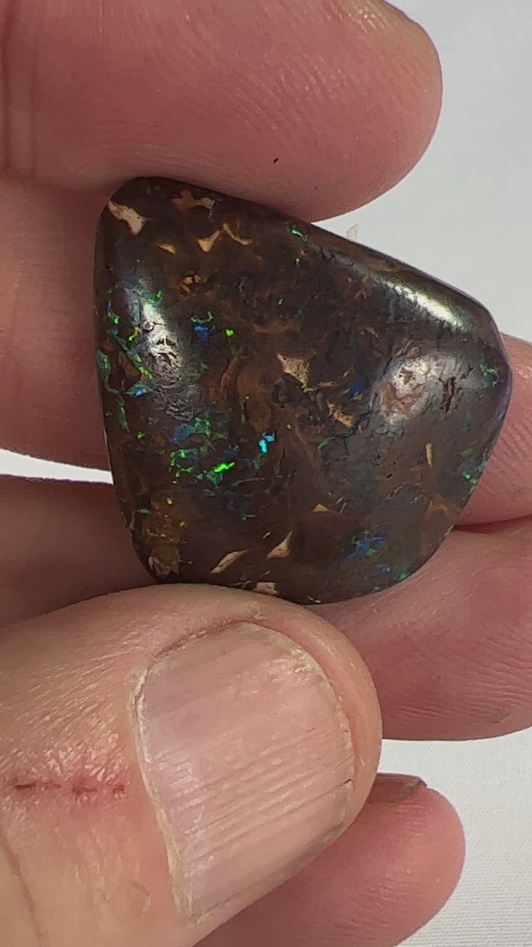 Nice big boulder opal from Winton with great flashes of colour. Ready for a pendant.