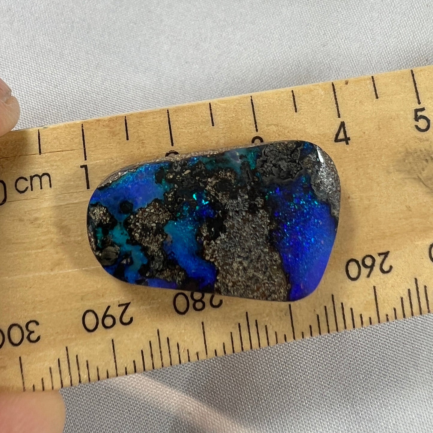 Stunning blues and greens in this great piece of boulder opal from Winton, Queensland.