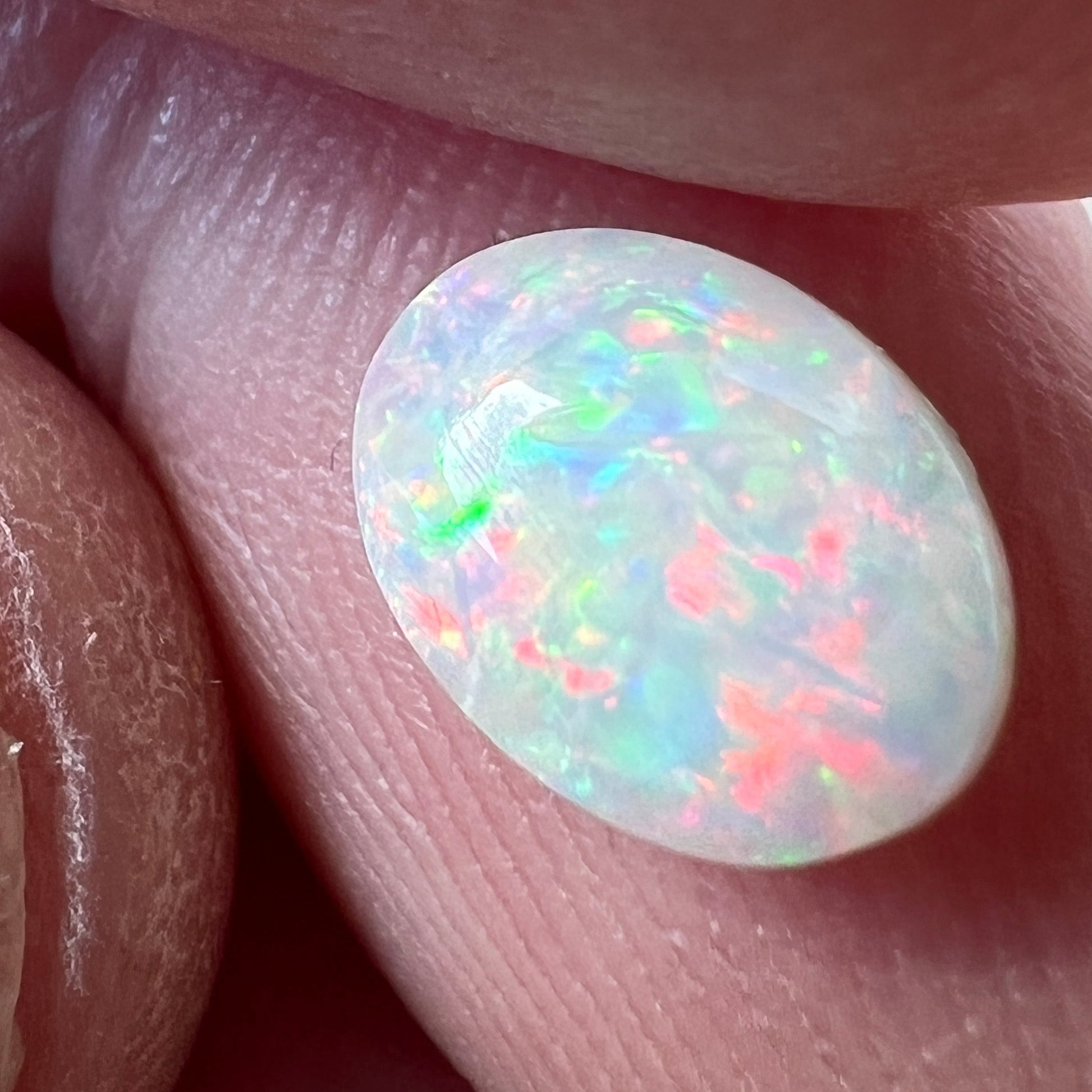 Beautiful Lightning Ridge crystal opal. Perfectly polished and ready for that ring.