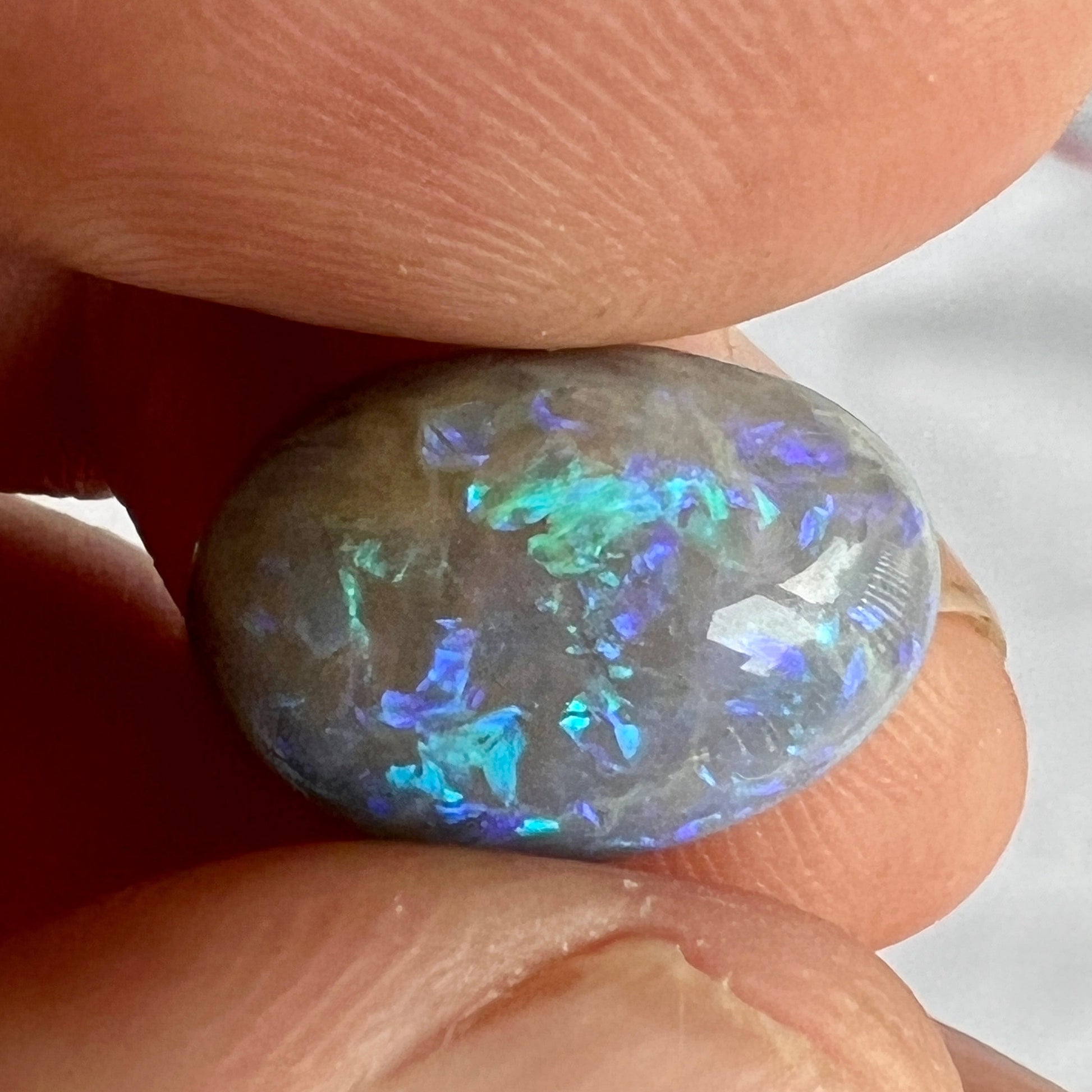 Beautiful Boulder Opal from the outback mining town of Quilpie, displaying stunning turquoise blues and purples.