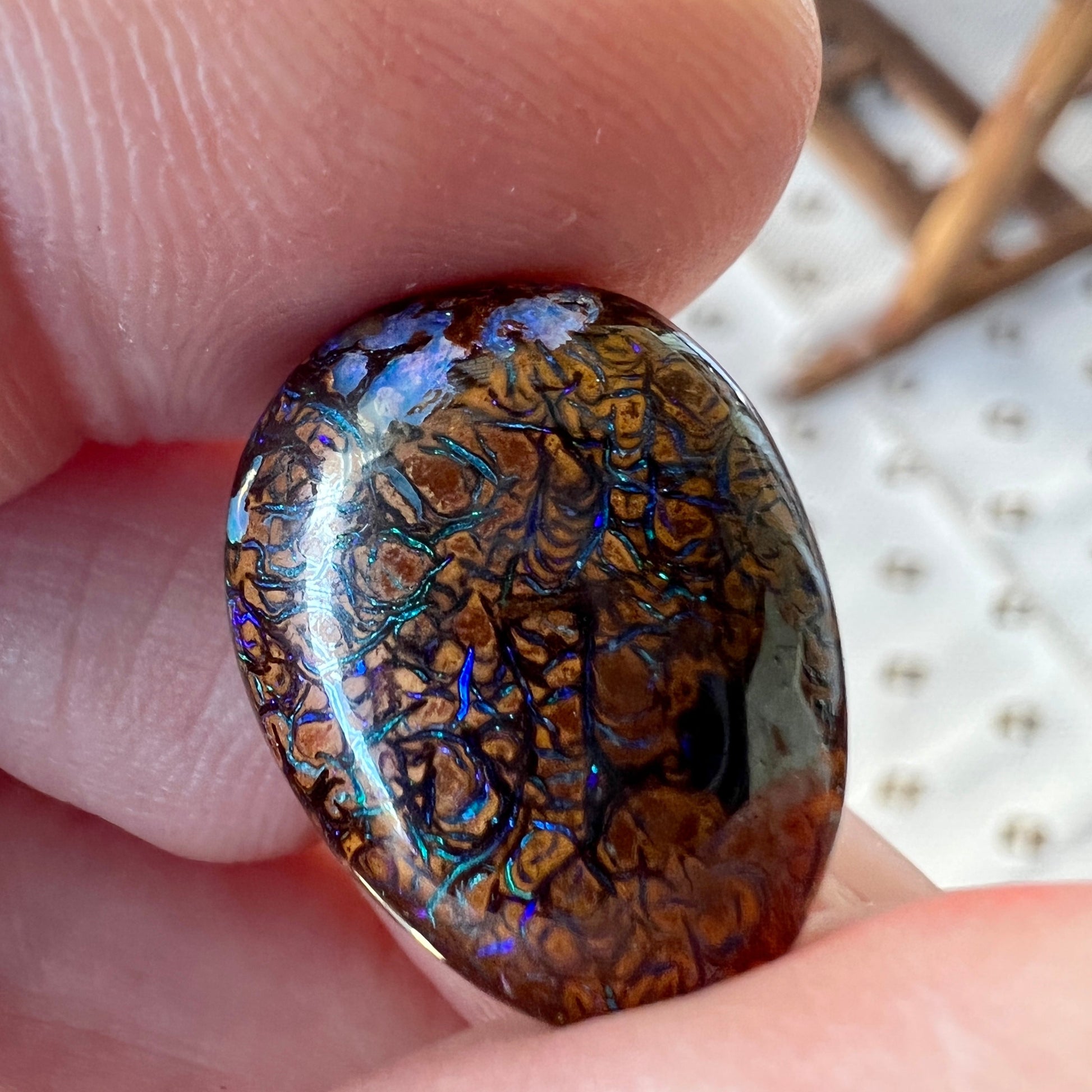 Winton boulder opal pair. A great polish. Lovely examples. 