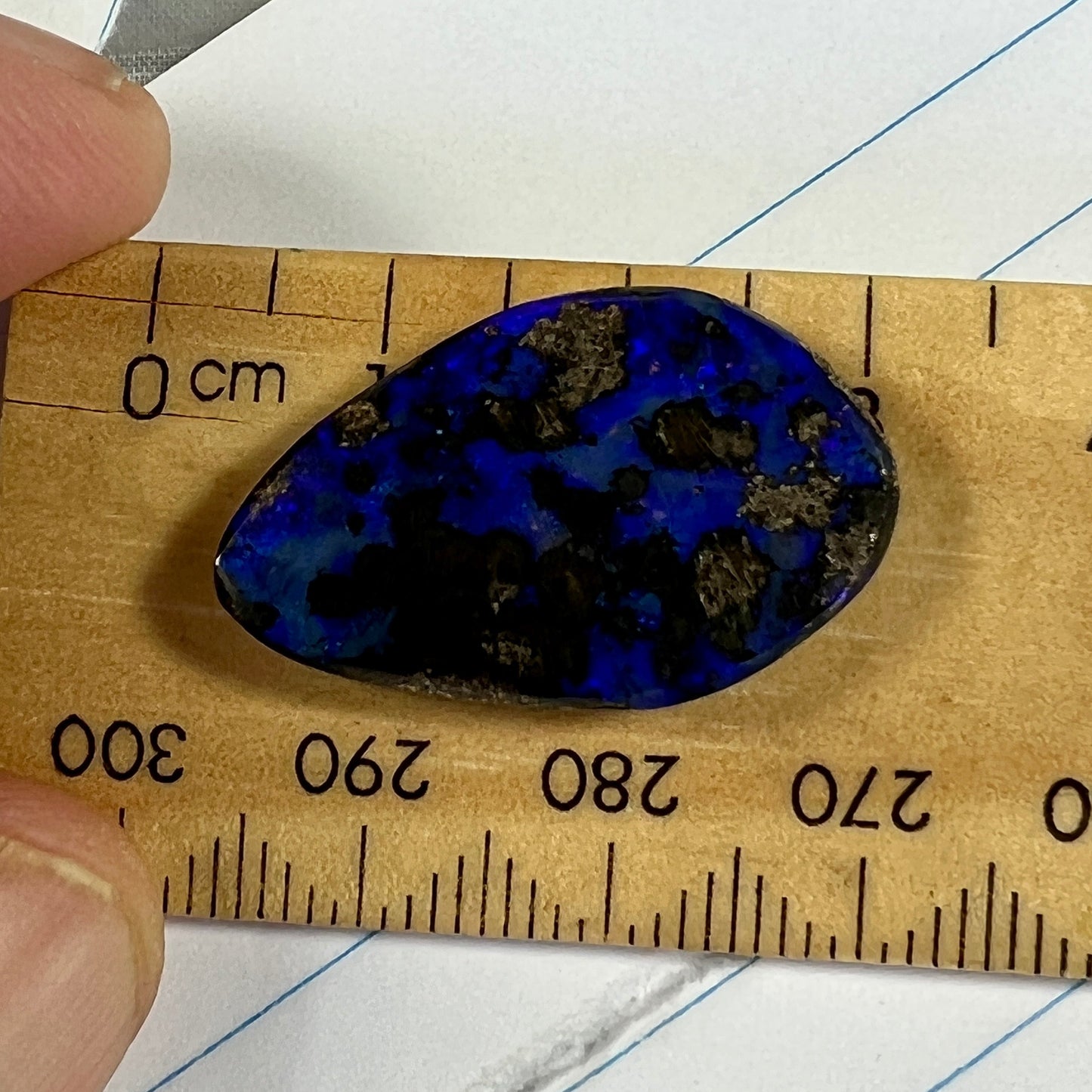 Stunning blues in this Winton boulder opal. Ready to set. Would make a great pendant.