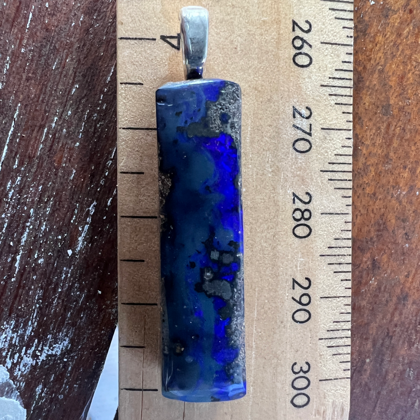 Nice blue Boulder opal and silver pendant. Awesome colour and polish. Ready to wear.