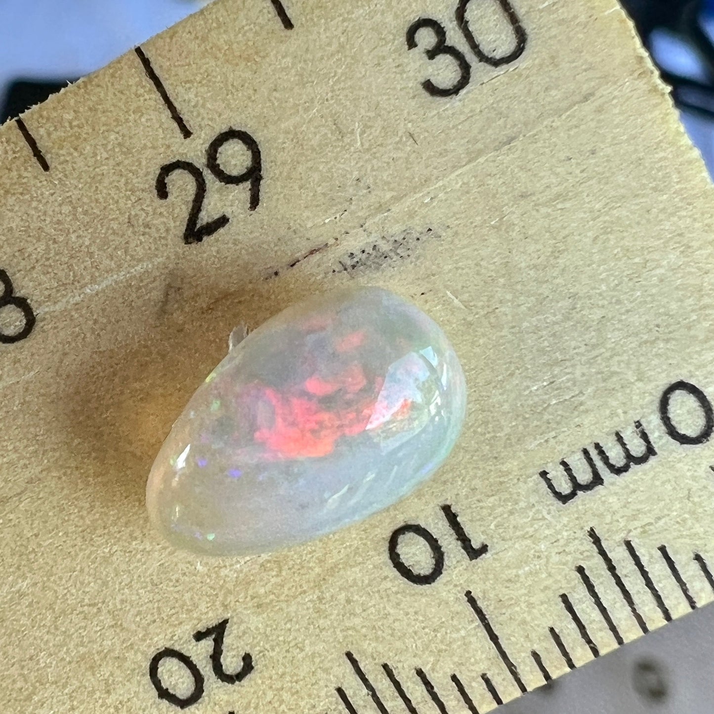 Nice little 2ct Lightning Ridge opal. Perfect shape and cut for mounting. Very nice colours.